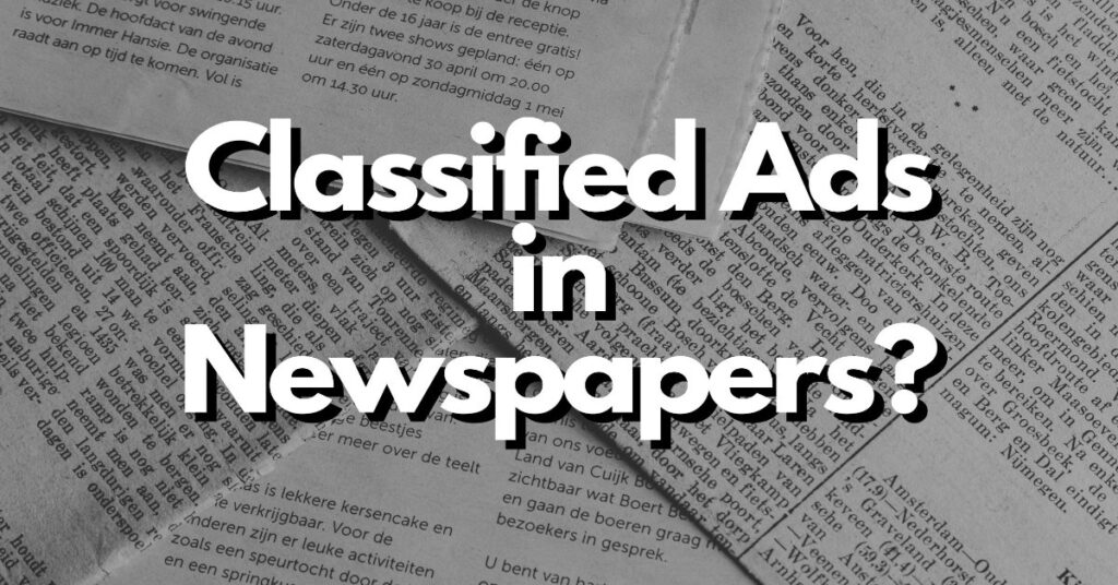 do newspapers still have classified ads