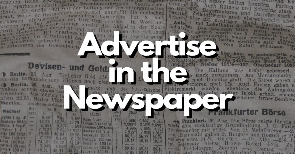 what type of company should advertise in a newspaper